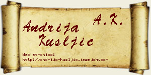Andrija Kušljić vizit kartica